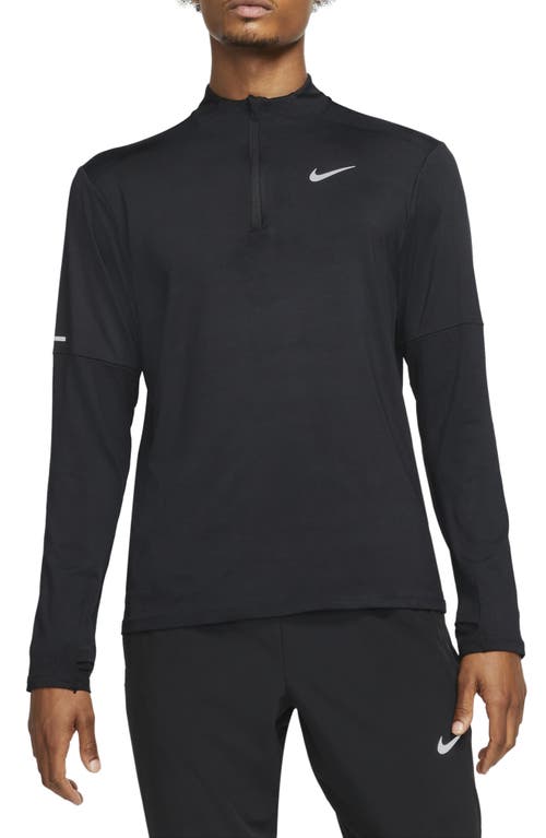 Nike Dri-fit Element Half Zip Running Pullover In Black/reflective Silver