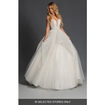 Blush By Hayley Paige Nahla Strapless Tulle Wedding Dress, Size IN STORE ONLY - Ivory