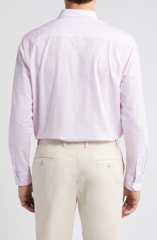 Shop Johnston & Murphy Xcflex Dot Print Button-up Shirt In Pink