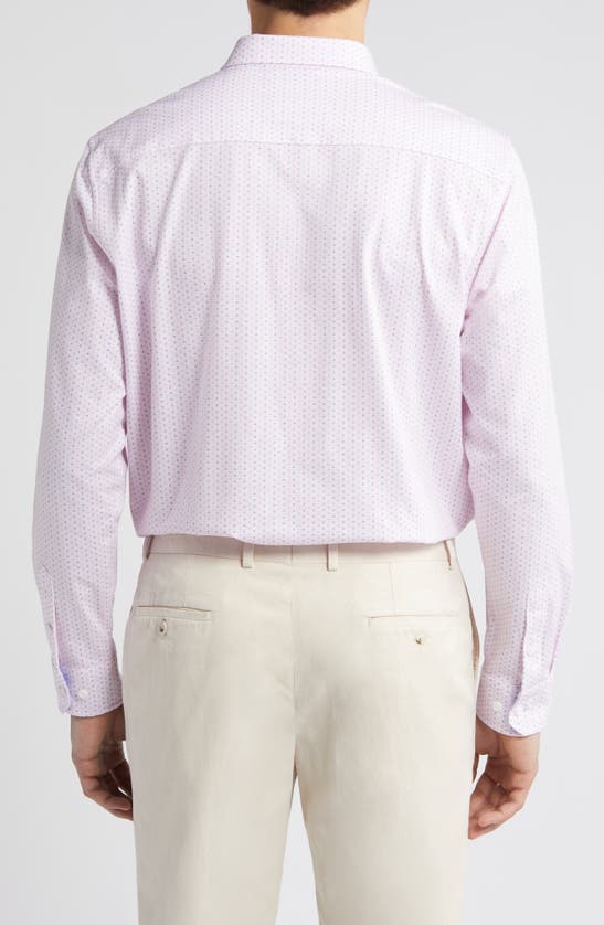 Johnston & Murphy Xcflex Dot Print Button-up Shirt In Pink