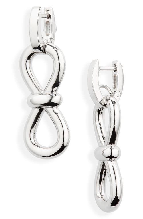 Mach & Mach Bow Drop Earrings in Silver