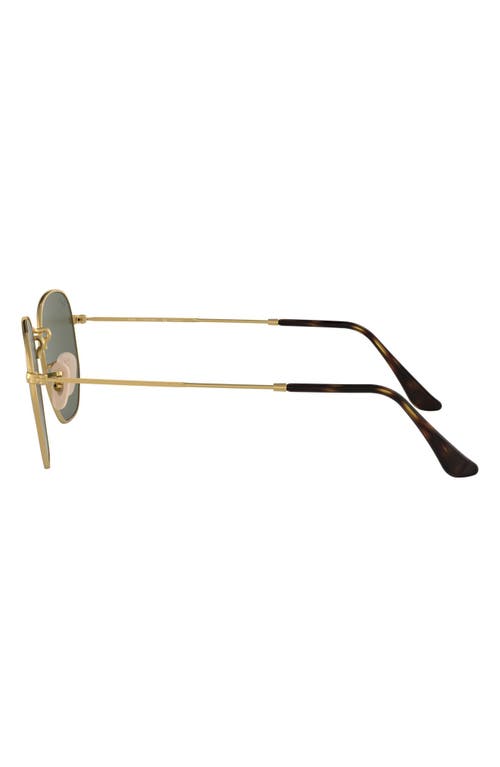 Ray Ban Ray-ban Ray-ban Polarized Hexagonal Rb3548n-001-5851-21 Gold Geometric Sunglasses In Gold/green Polar