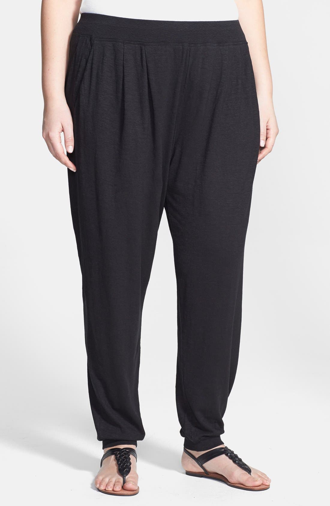 Eileen Fisher Pleat Front Knit Ankle Pants (Plus Size) Nordstrom