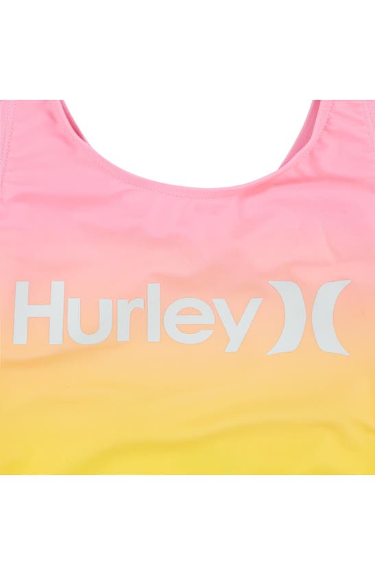 Shop Hurley Kids' Cutout One-piece Swimsuit In Blue Cloud