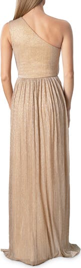 Dress the Population Kienna Shimmer Cutout Detail One-Shoulder