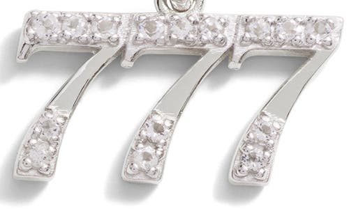 Awe Inspired Pavé Angel Number Necklace In Sterling Silver - 777