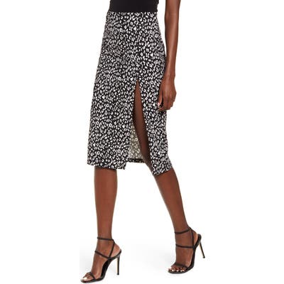 Leith High Slit Pencil Skirt, Black