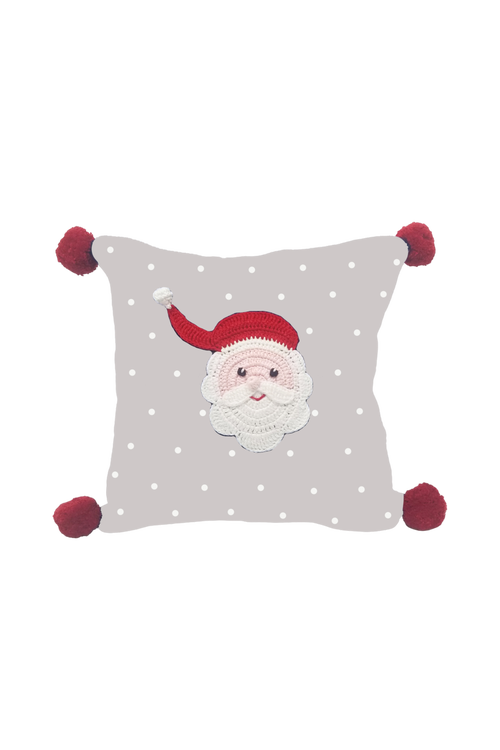 Melange Collection 10" Grey Santa Pillow 