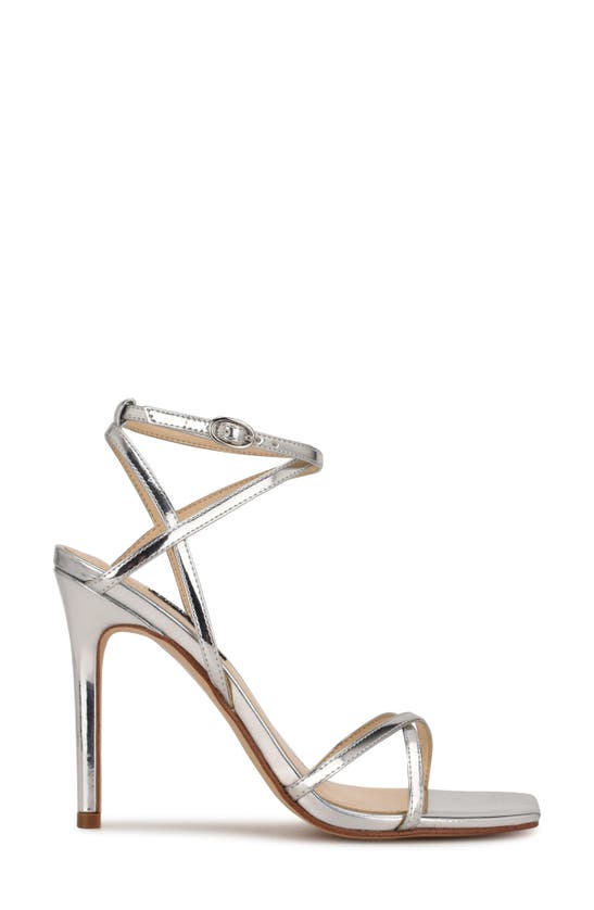 Shop Nine West Tidle Ankle Strap Sandal In Sil01