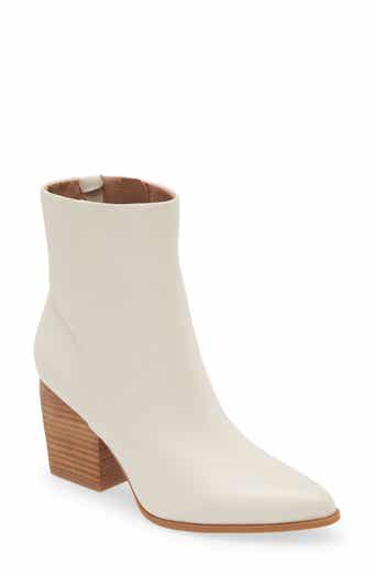 White boots 2025 wooden heel
