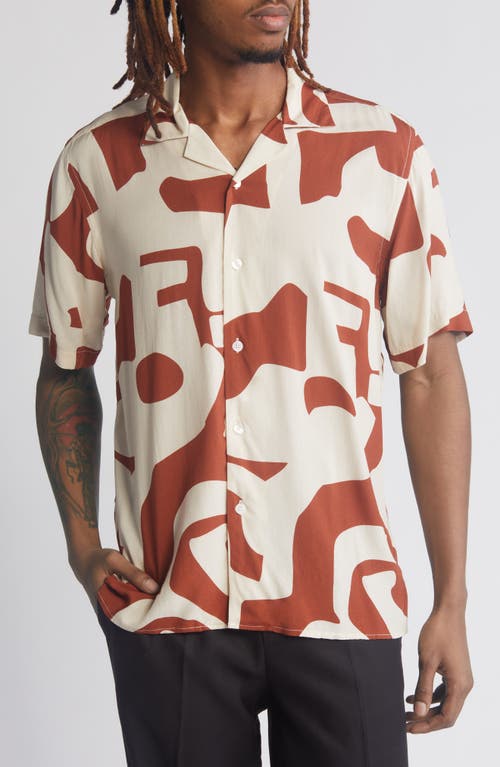 Russet Puzzlotec Camp Shirt in Red