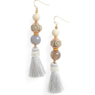 Panacea Ball Tassel Drop Earrings