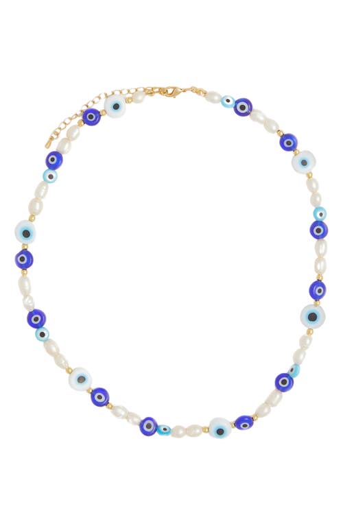 Petit Moments Shadow Beaded Necklace in Blue at Nordstrom