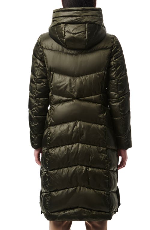 Bernardo Shiny Insulated Puffer Coat In Dark Green
