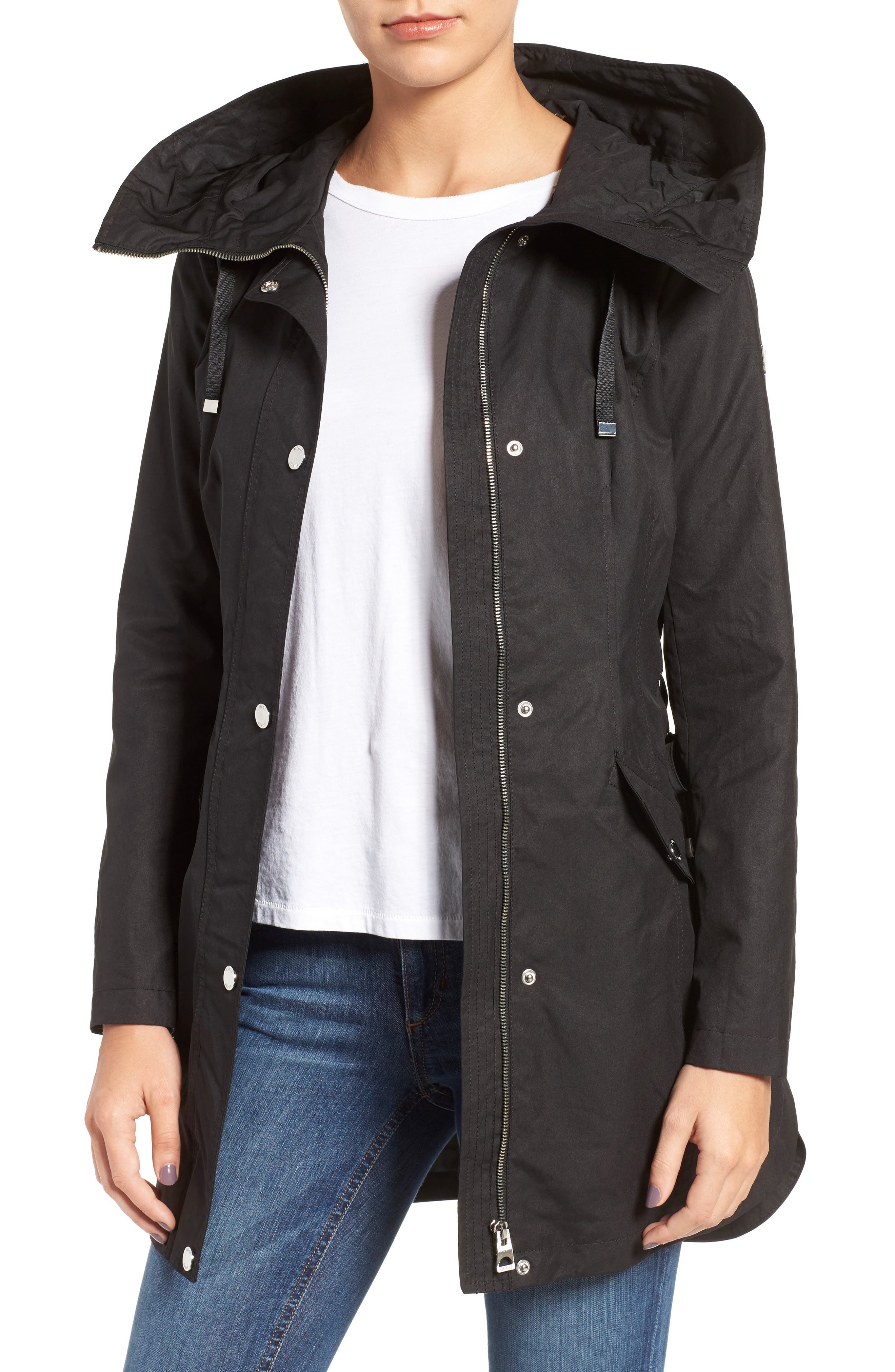 GUESS LaceUp Hooded Utility Coat Nordstrom