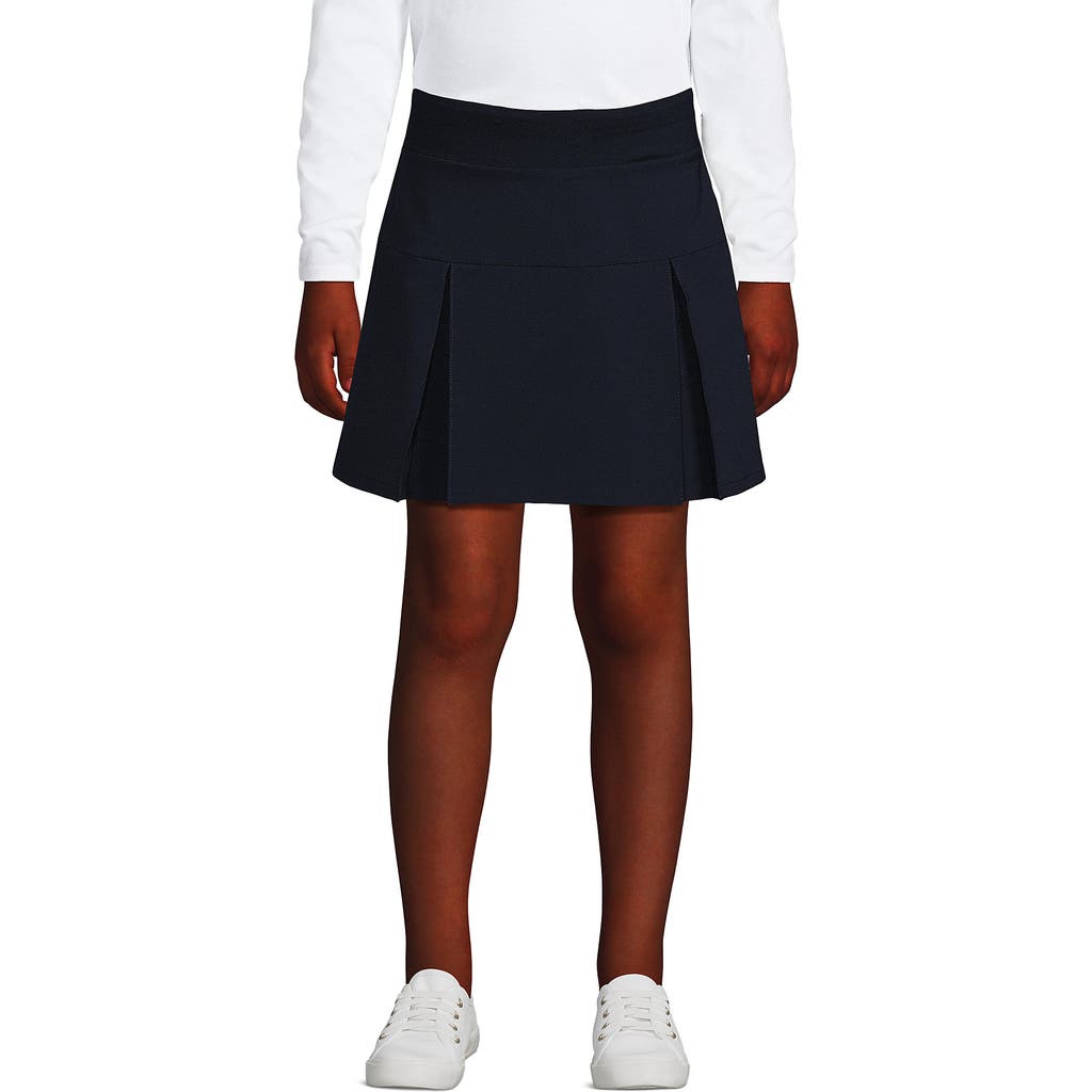 LANDS' END LANDS' END SCHOOL UNIFORM GIRLS PERFORMANCE PLEATED SKORT ABOVE THE KNEE