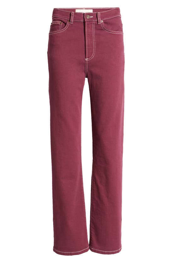 Jeanerica Eiffel High Waist Bootcut Jeans In Burgundy