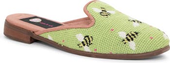 By Paige Women's Needlepoint Mule in Bees on Lime