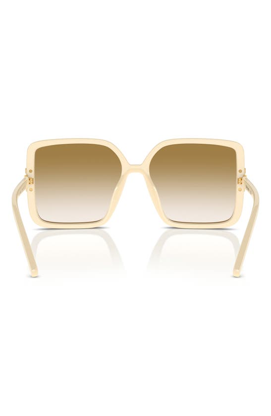 Shop Tory Burch 57mm Gradient Square Sunglasses In Milky Ivory