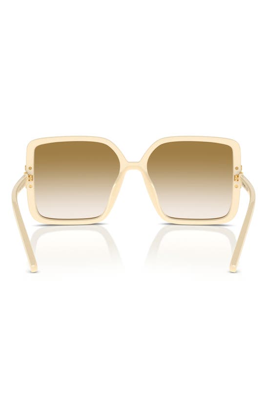 Tory Burch Gradient Plastic Square Sunglasses In Milky Ivory
