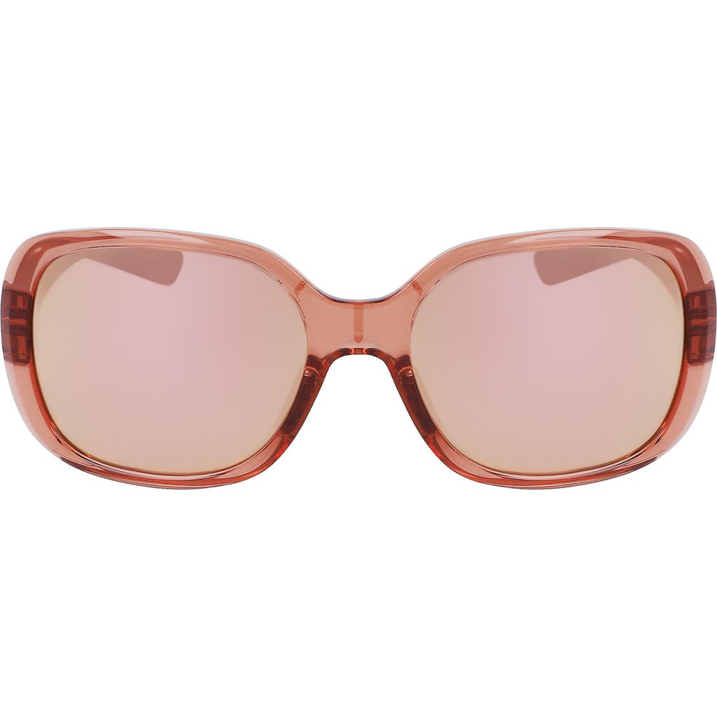 Nike Audacious 135mm Square Sunglasses In Fossil Rose/rose Gold Mirror