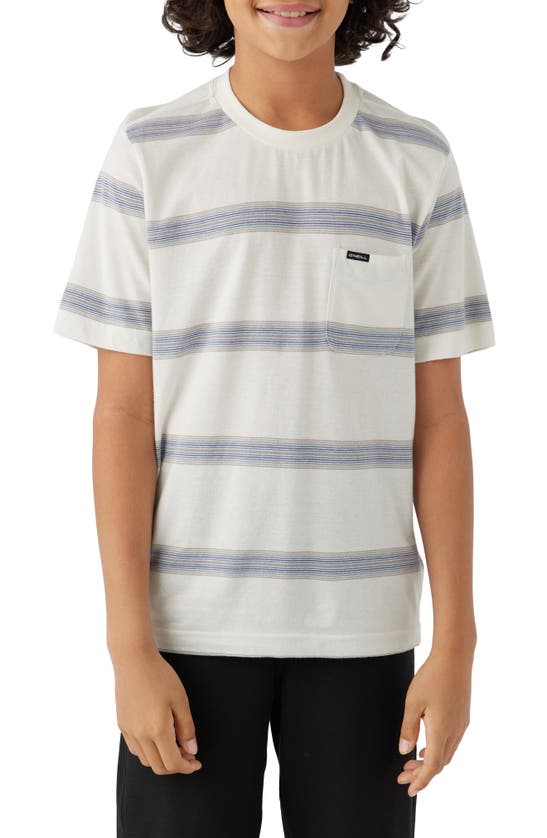 Shop O'neill Kids' Smasher Stripe Pocket T-shirt In Natural