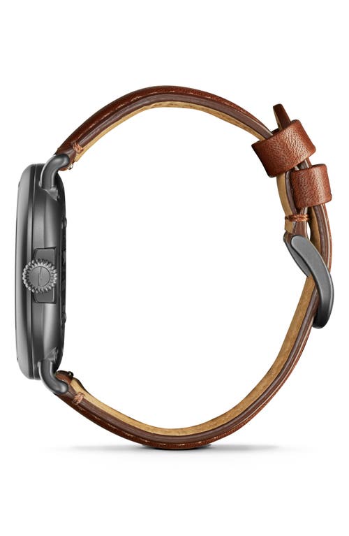 Shinola Runwell Leather Strap Watch, 47mm In Brown Oak Camo