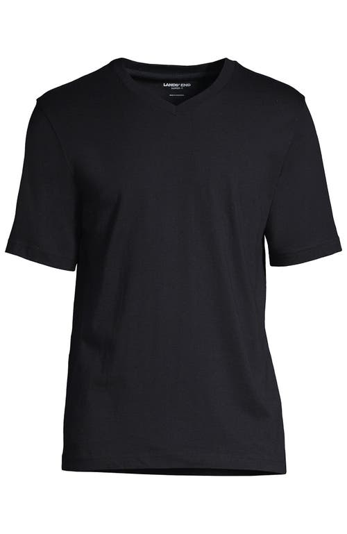 Shop Lands' End Super-t Short Sleeve V-neck T-shirt In Black