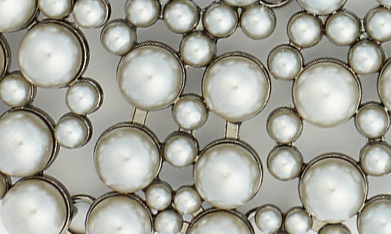 Eye Candy Los Angeles Diana Imitation Pearl Collar Necklace In Grey