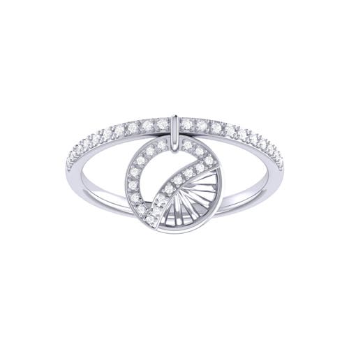 Luvmyjewelry Moon Phases Sterling Silver Diamond Charm Ring In Silver