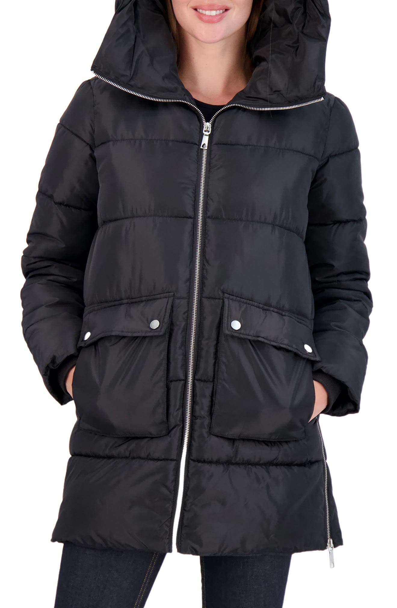black padded parka jacket