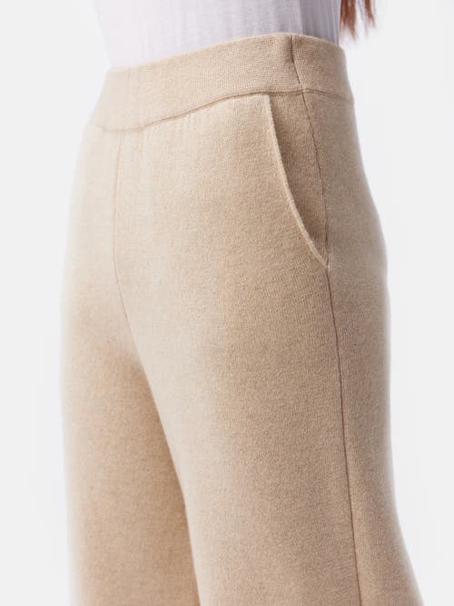 Gobi Mongolian Cashmere Organic Color Cashmere Wide-leg Pants In Beige