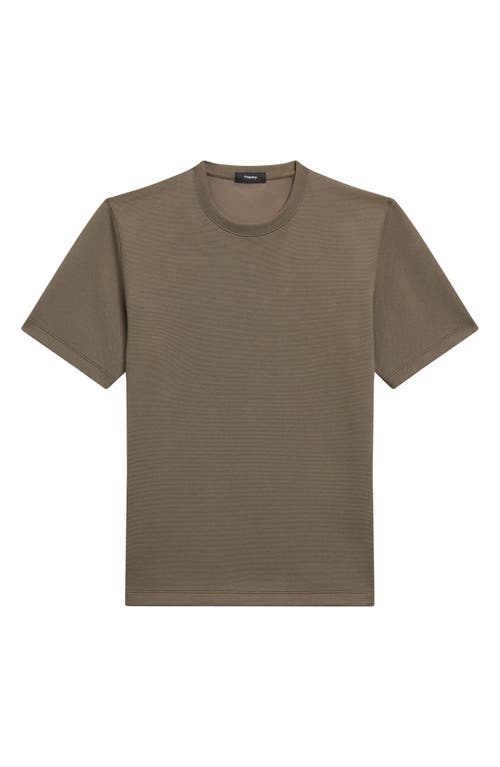 Shop Theory Delroy Double Piqué Crewneck T-shirt In Moss