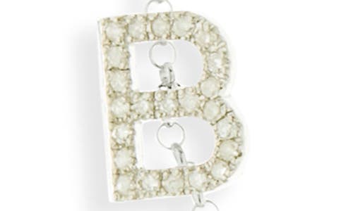 Meshmerise Bezel Diamond Initial Chain Necklace In White-b