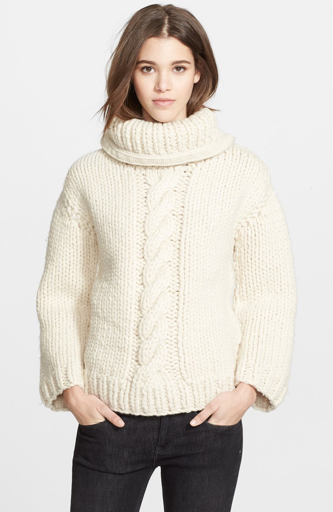 Burberry Brit Wool & Alpaca Foldover Collar Sweater | Nordstrom