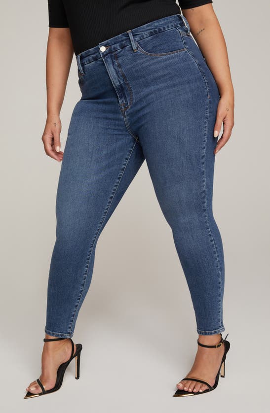 Good American Extreme V High Waist Ankle Skinny Jeans In Blue615