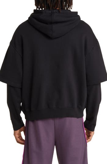 Black oversized NYC layered pull-over hoodie sweatshirt – KROST