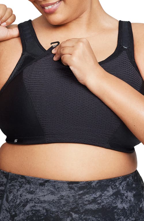 Shop Glamorise Custom Control Sports Bra In Solid Black