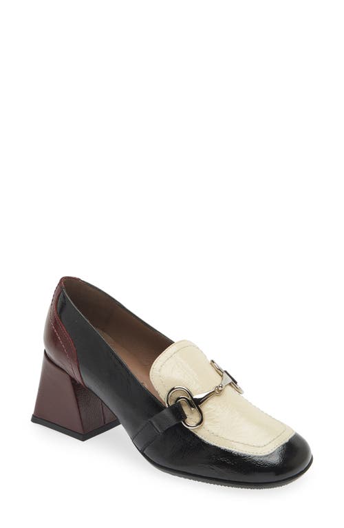 Shop Wonders Moc Toe Bit Loafer Pump In Black Vino Cream Combo