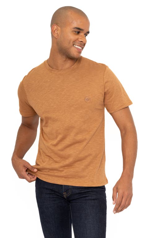 Vellapais Men's Solid Cotton Tee In Medium Brown