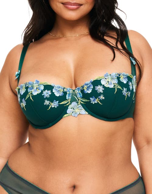 Shop Adore Me Daphne Contour Balconette Bra In Floral Green