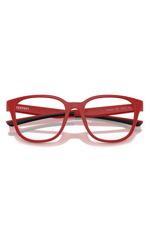 Scuderia Ferrari X 52mm Round Optical Glasses In Matte Red