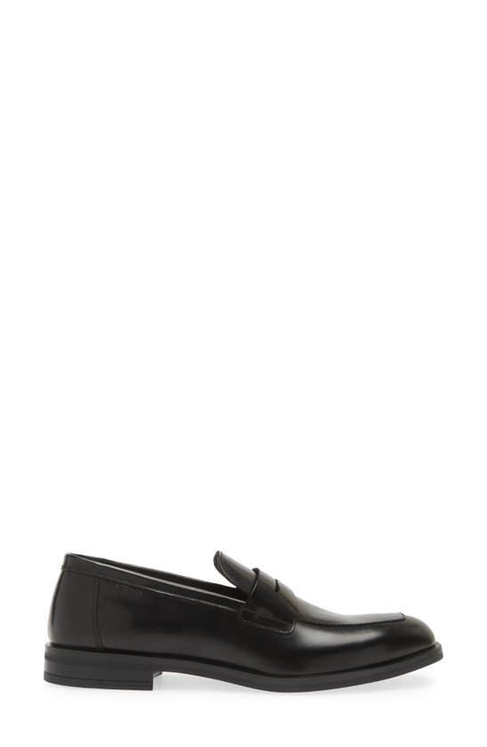 Stuart Weitzman Camillo Square Toe Suede Penny Loafer In Black