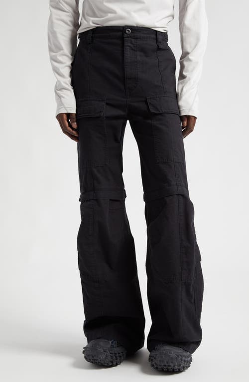 Balenciaga Gender Inclusive Cotton Ripstop Convertible Cargo Pants Black at Nordstrom,