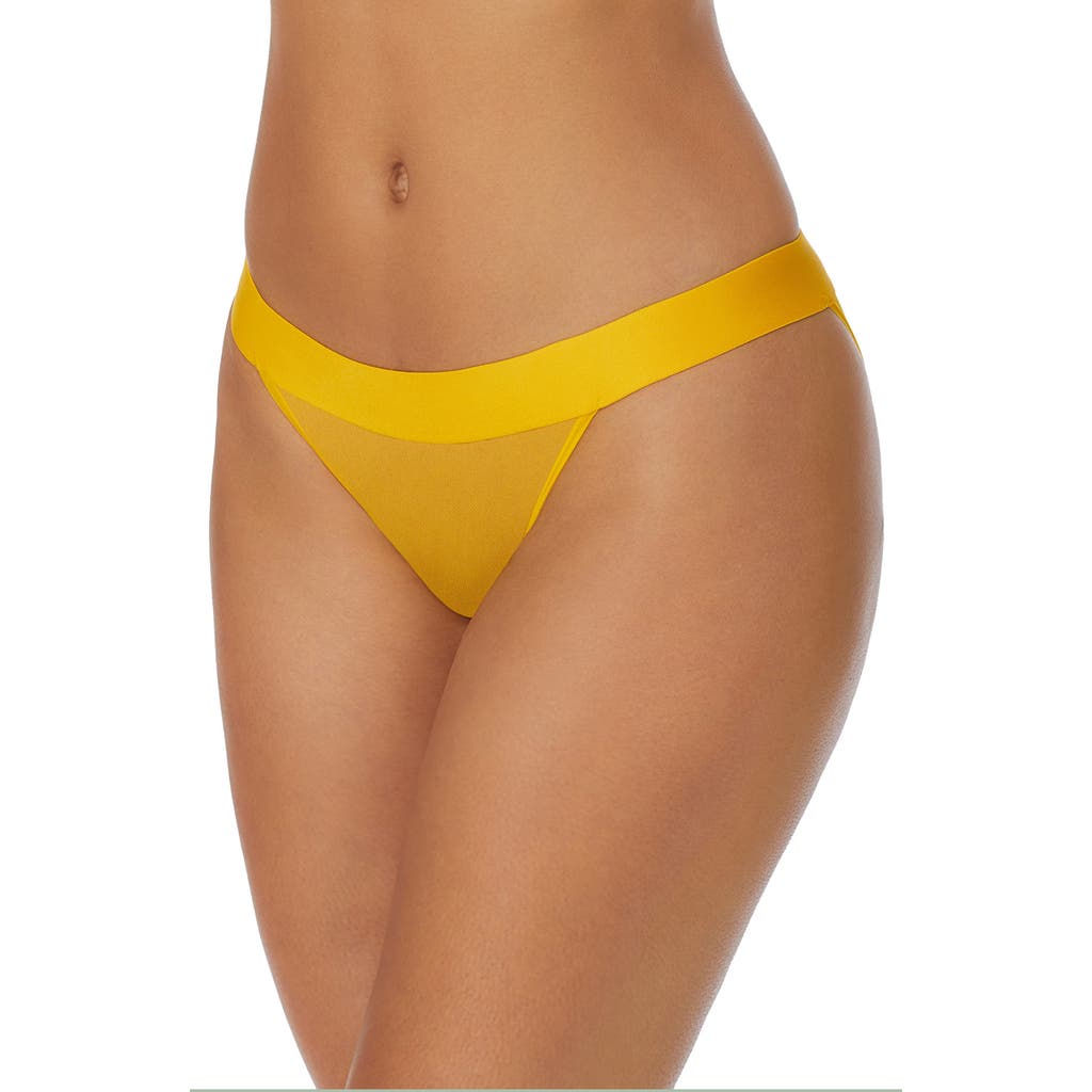 Dkny Sheers Cheeky Bikini Cut Briefs In Yellow