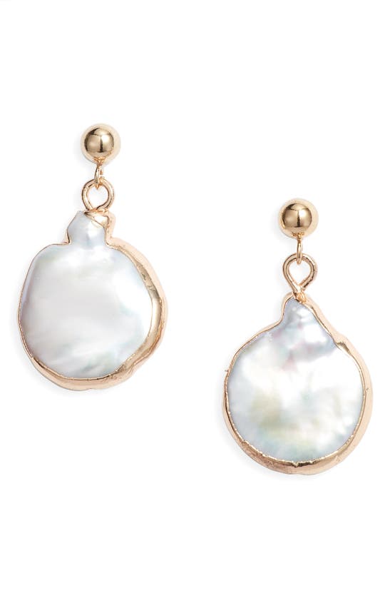 Shop Set & Stones Gracie Freshwater Pearl Drop Earrings In Gold