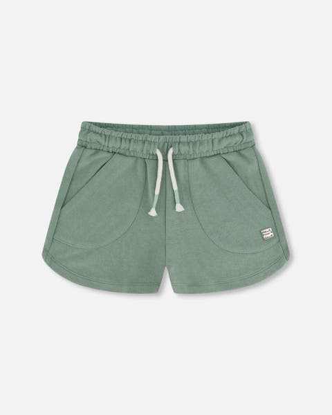 Girl's French Terry Short Olive Green
