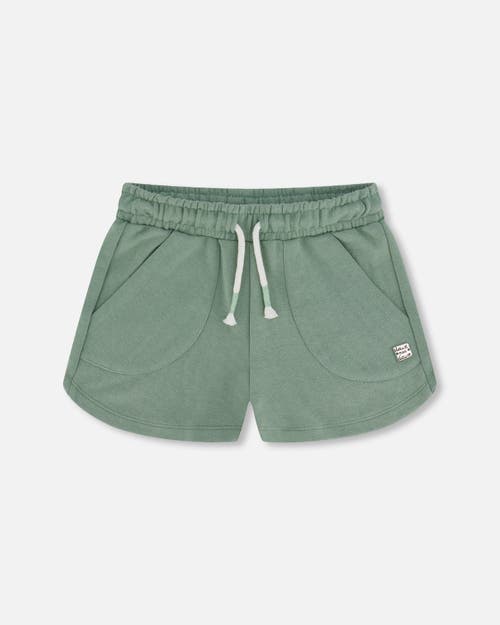 Deux Par Deux Little Girl's French Terry Short Olive Green at Nordstrom, Size 4T