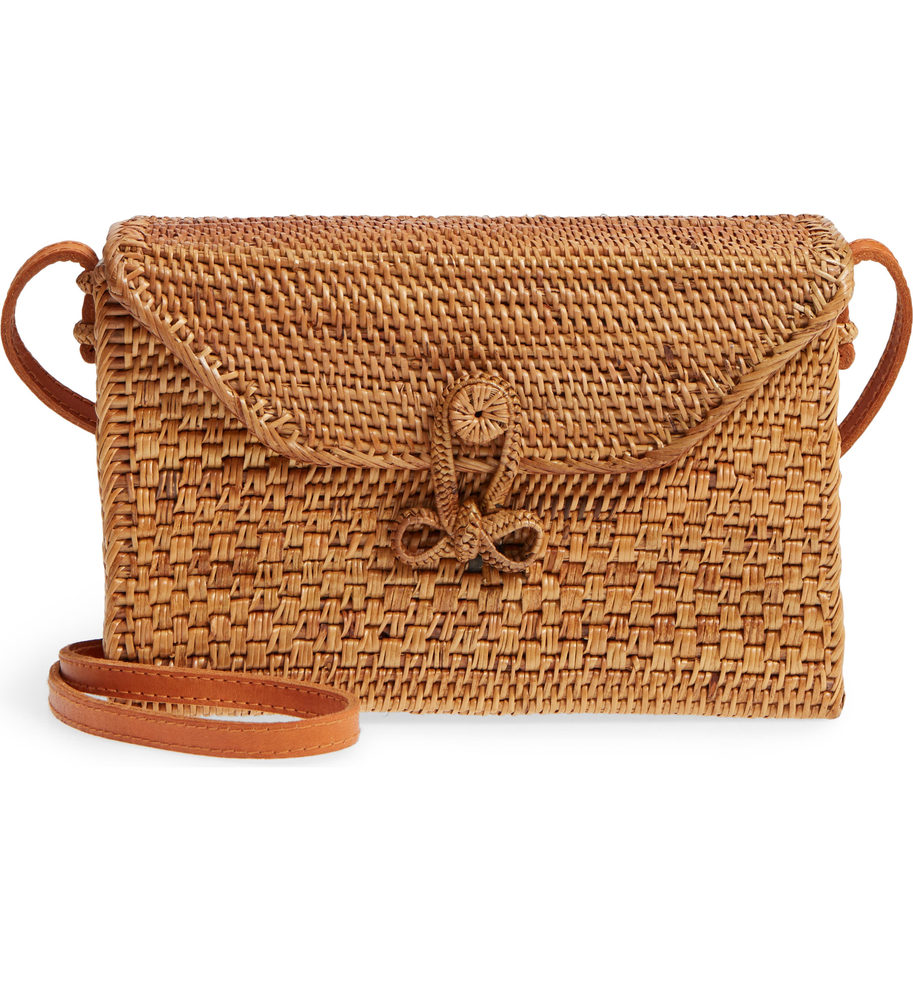 Street Level Woven Rattan Box Crossbody Bag | Nordstrom