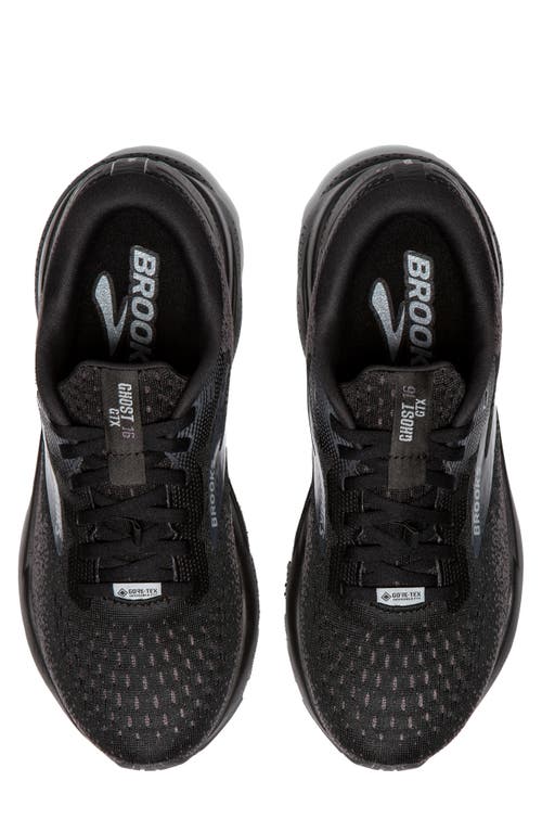 Shop Brooks Ghost 16 Gtx Gore-tex® Waterproof Running Shoe In Black/black/ebony